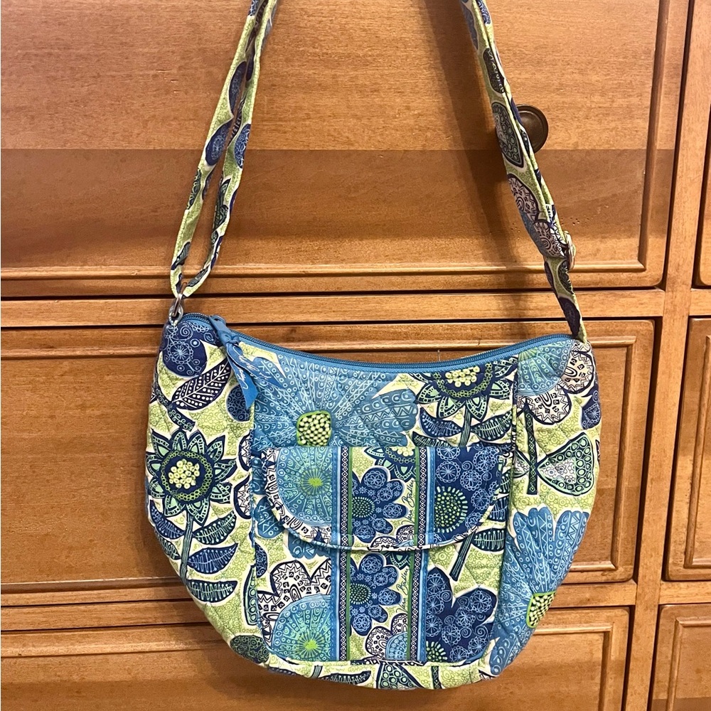 Floral Vera Bradley Blue and Green Women's Bag & Wristlet
